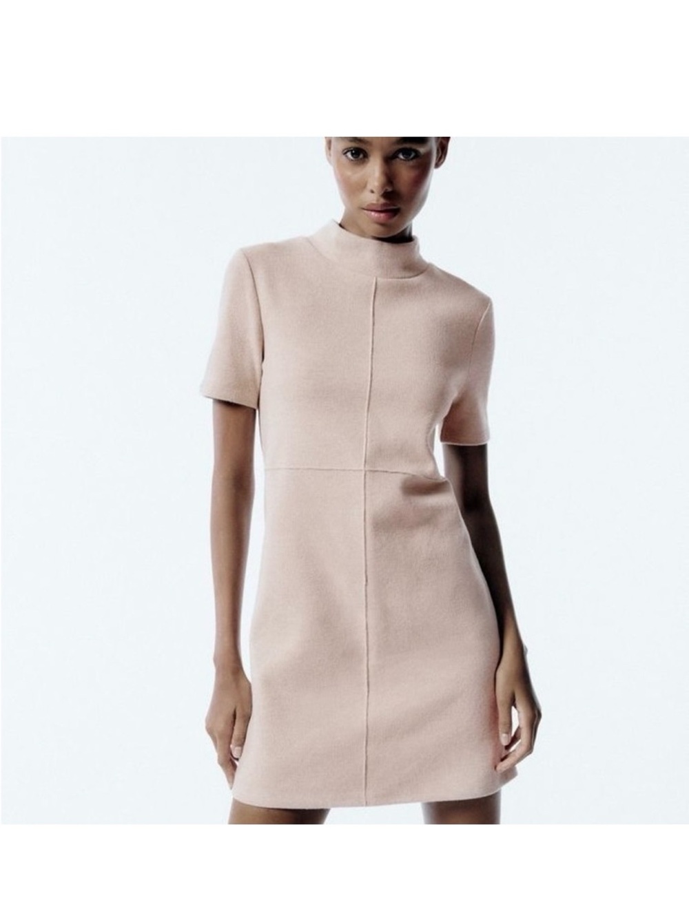 Zara Beige Ribbed Dress